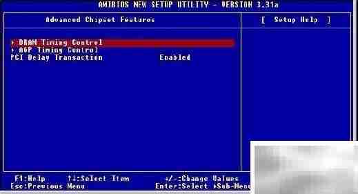 AMI BIOS高级芯片组设置