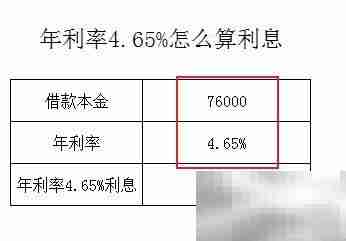 年利率4.65%利息计算方法