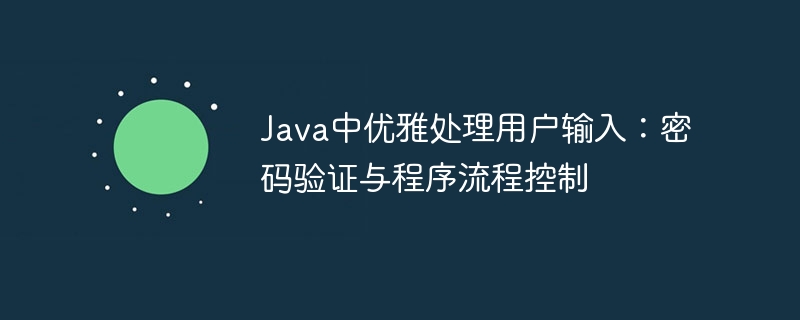 Java密码验证与流程控制方法