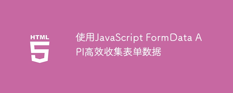 JavaScriptFormData快速收集表单数据