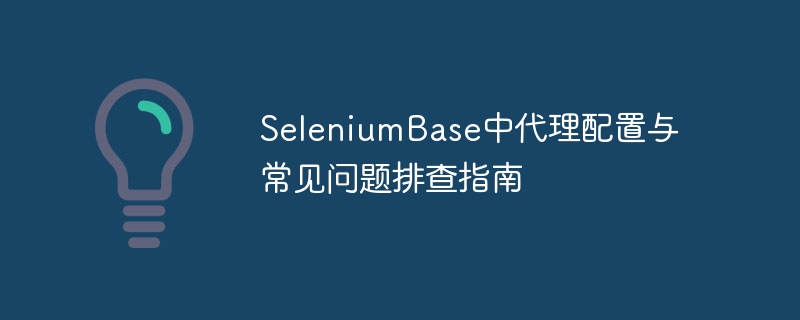 SeleniumBase中代理配置与常见问题排查指南