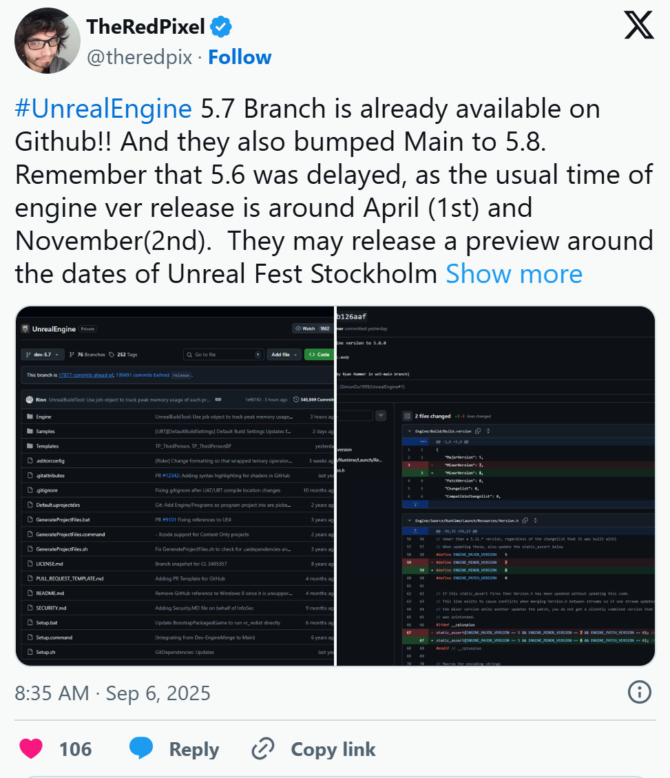 虚幻引擎5.7版本即将上线