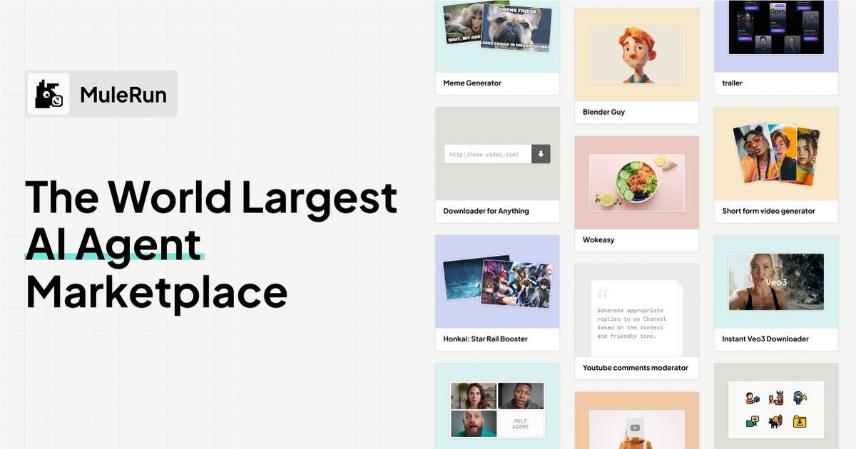全球首个 AI Agent 交易市场“MuleRun”正式上线