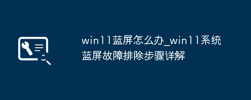 win11蓝屏怎么办_win11系统蓝屏故障排除步骤详解