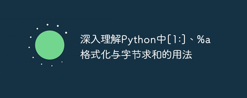 Python中[1:]与%a格式化及字节求和详解