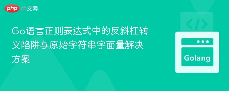 Go语言反斜杠正则陷阱及原始字符串解决方法