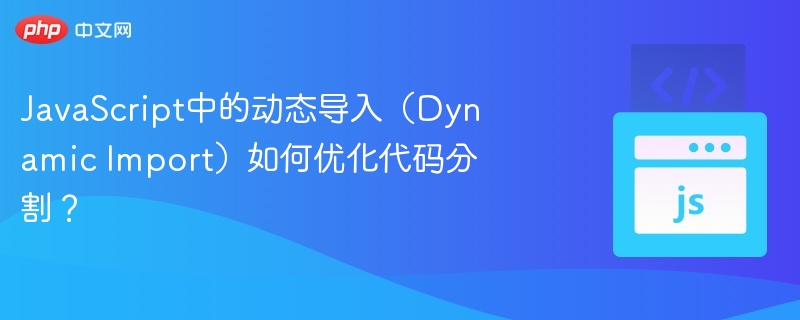 动态导入优化，代码分割提升加载速度