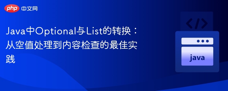 Optional转List：空值处理与内容验证技巧