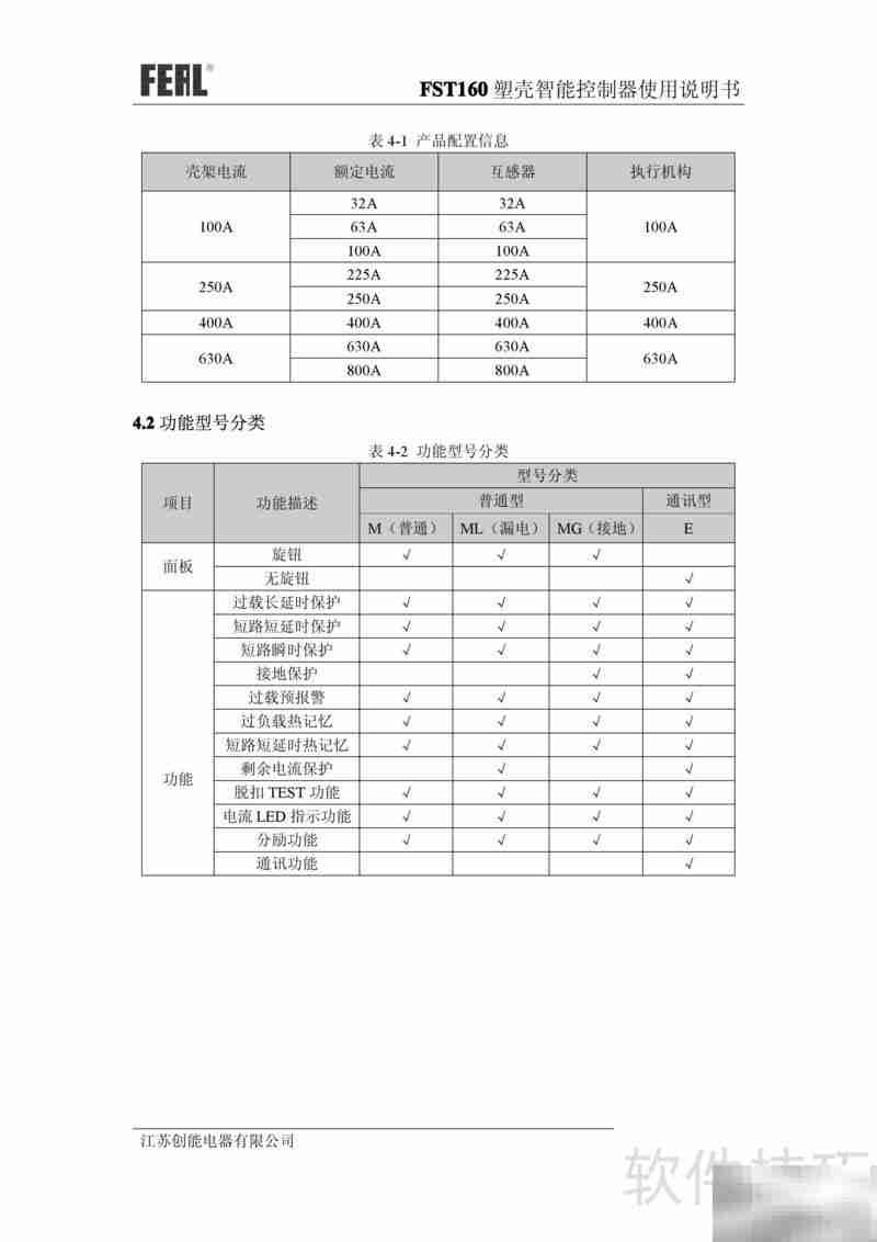 FST160塑壳控制器使用指南