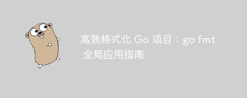 高效格式化 Go 项目:go fmt 全局应用指南