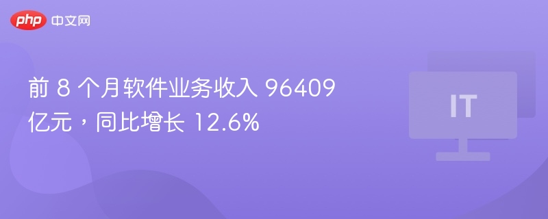 软件收入96409亿，同比增长12.6%