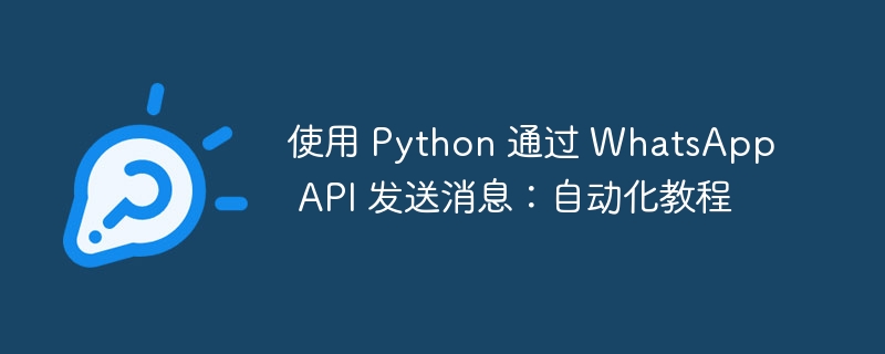 使用 Python 通过 WhatsApp API 发送消息：自动化教程