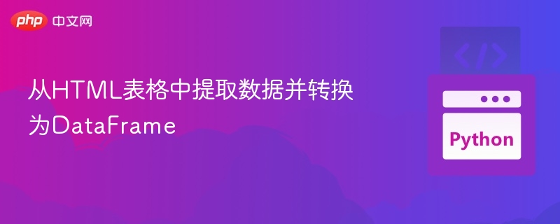 HTML表格转DataFrame实用教程