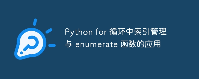 Python for 循环中索引管理与 enumerate 函数的应用