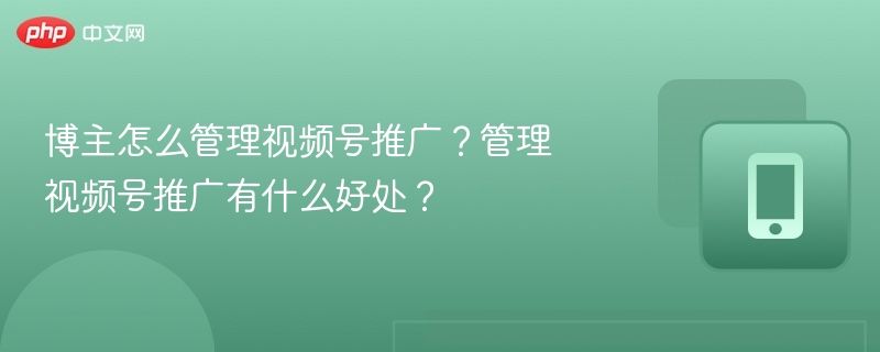 博主怎么管理视频号推广?管理视频号推广有什么好处?