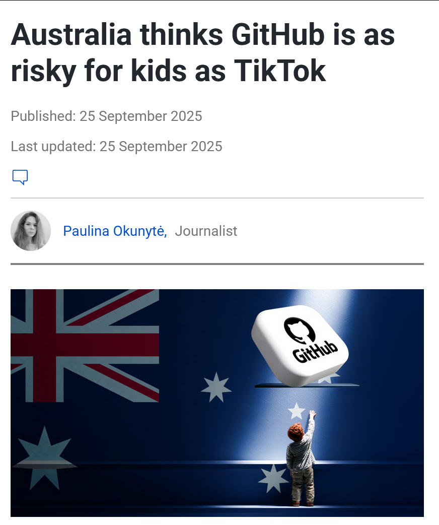澳大利亚称GitHub存在未成年人风险隐患