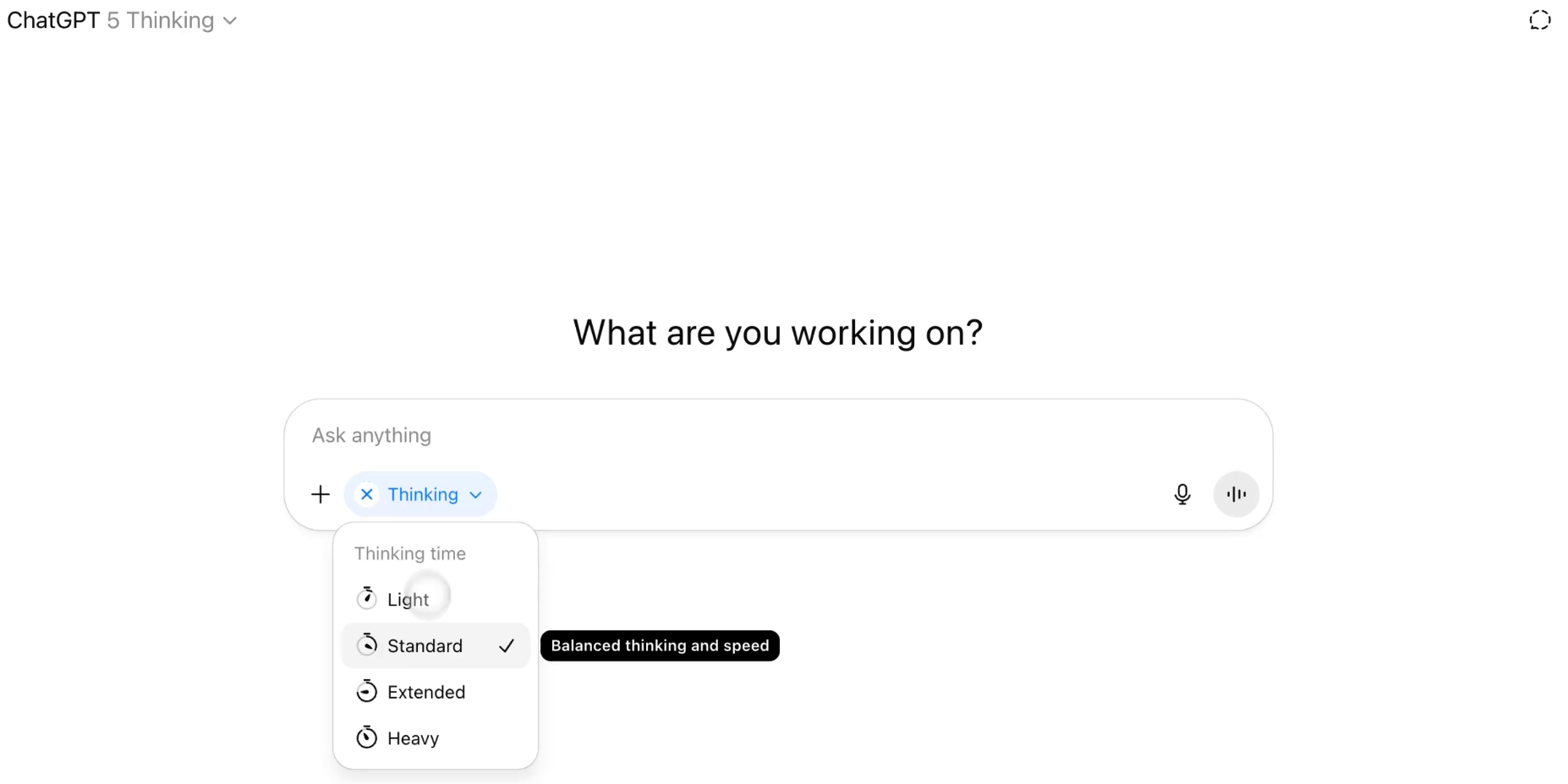 ChatGPT付费用户可自定义GPT-5思考时间