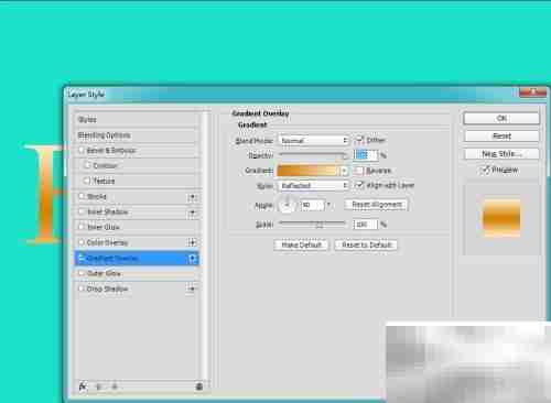 用PS制作金色文字