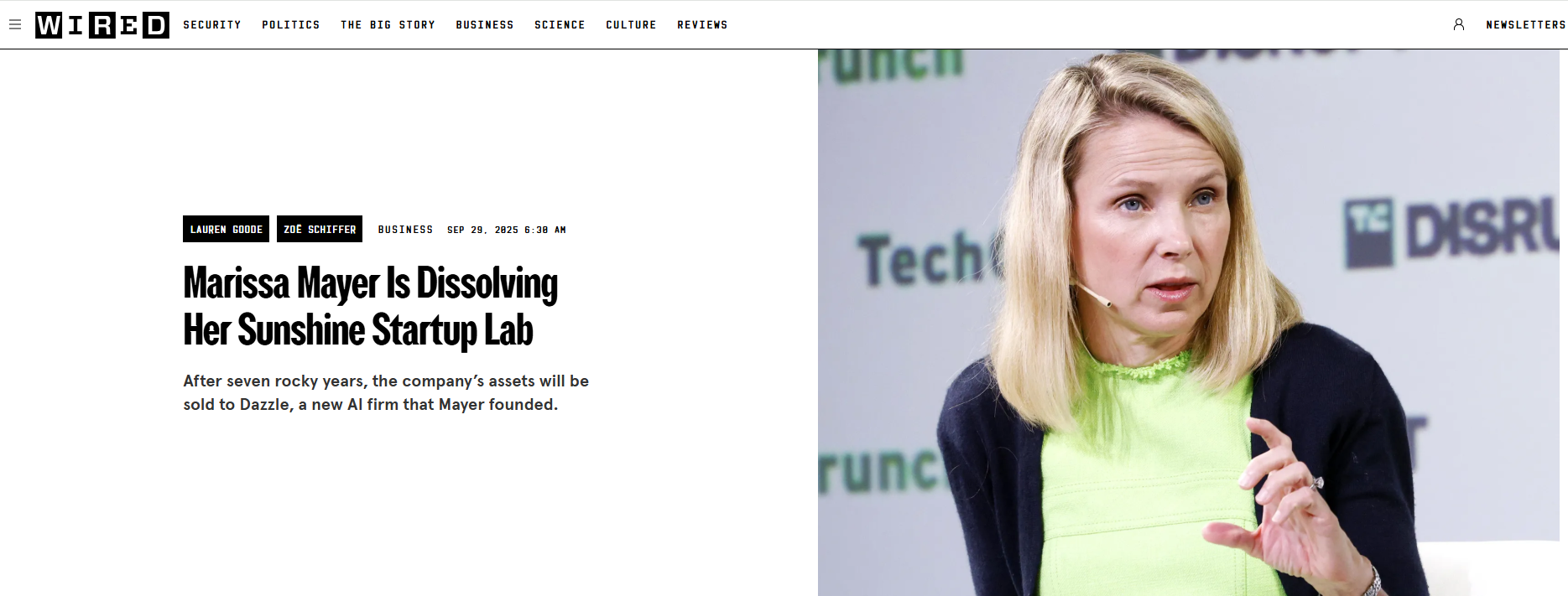 前雅虎 CEO 关闭 Sunshine，转向新成立 AI 公司 Dazzle