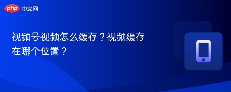 视频号视频怎么缓存？视频缓存在哪个位置？
