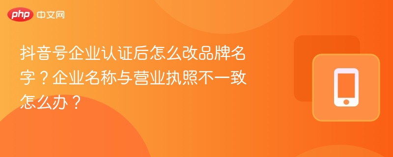 企业认证改品牌名方法及名称不符处理