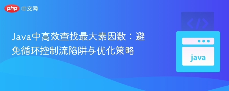 Java中高效查找最大素因数：避免循环控制流陷阱与优化策略
