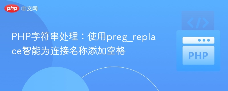 PHP字符串处理：使用preg_replace智能为连接名称添加空格
