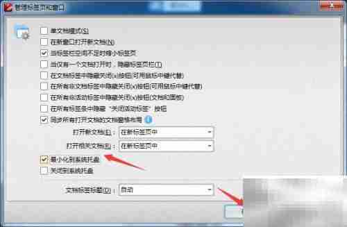PDFXEdit最小化至托盘设置