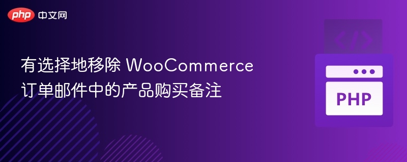 有选择地移除 WooCommerce 订单邮件中的产品购买备注