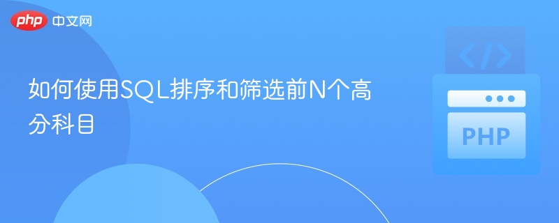 如何使用SQL排序和筛选前N个高分科目
