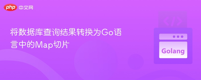 数据库查询转GoMap切片实战教程