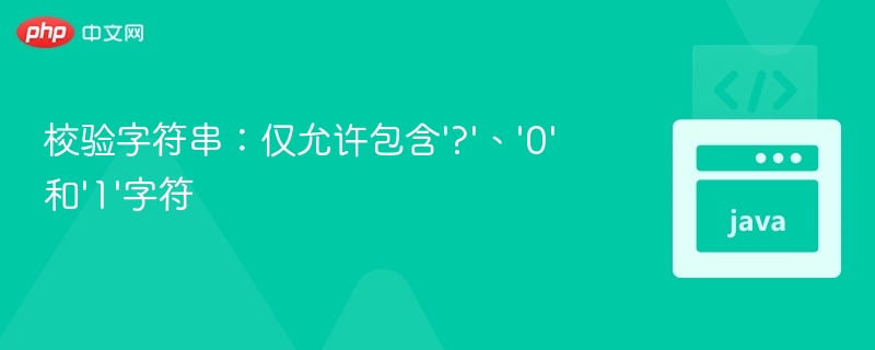 校验字符串是否仅含0、1和?的正则方法