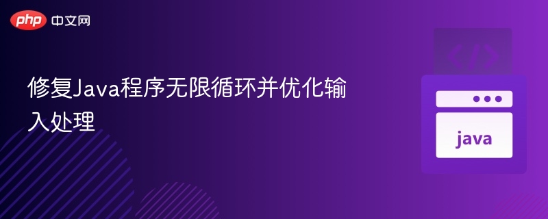 Java无限循环修复与输入优化技巧