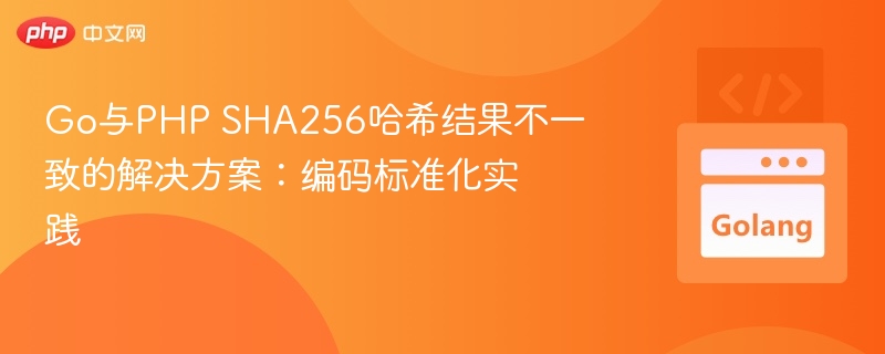 Go与PHP SHA256哈希结果不一致的解决方案:编码标准化实践