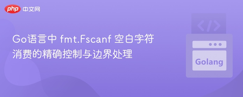 Go语言中 fmt.Fscanf 空白字符消费的精确控制与边界处理

