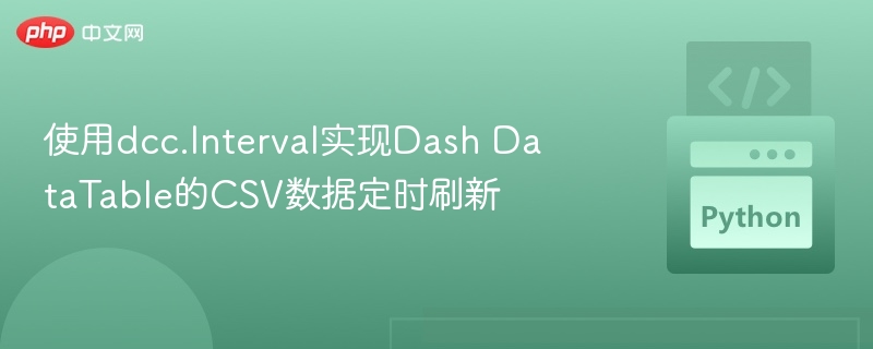 使用dcc.Interval实现Dash DataTable的CSV数据定时刷新