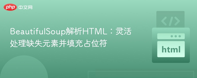 BeautifulSoup处理HTML：元素缺失与占位符填充技巧