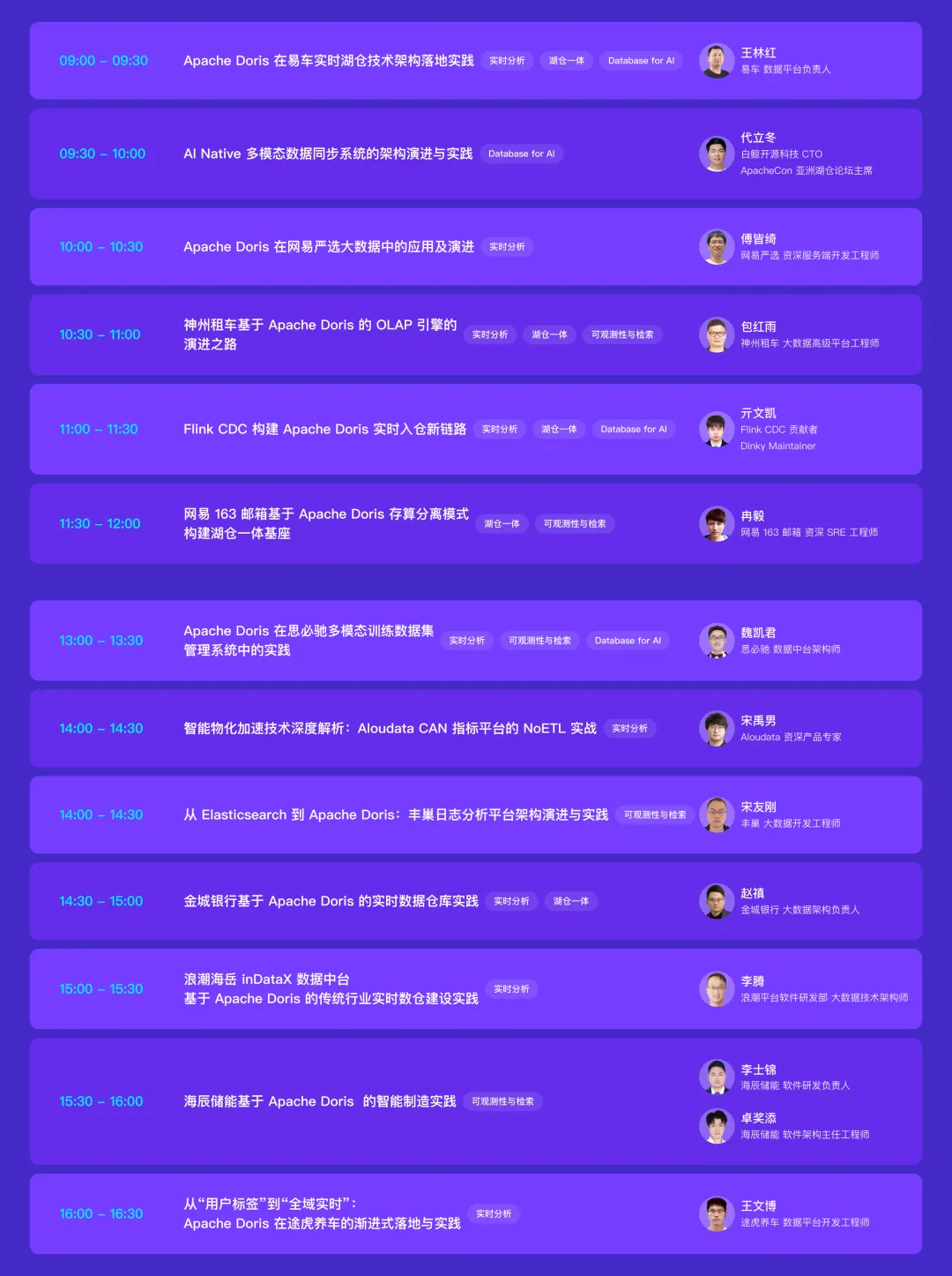 Doris Summit 2025 报名启动!议程全面公开,11 月 5-6 日敬请关注