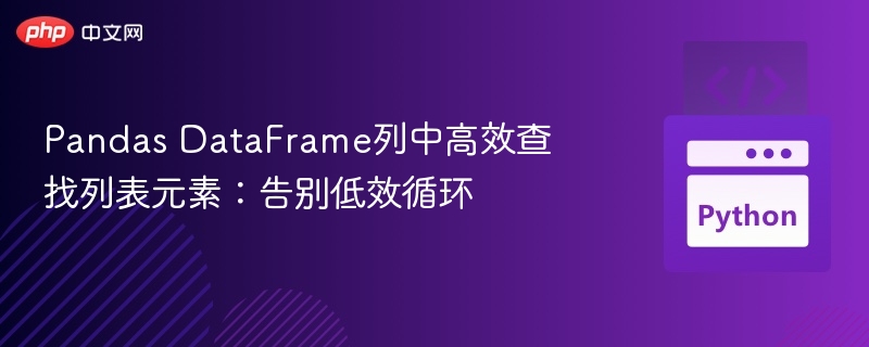 Pandas DataFrame列中高效查找列表元素:告别低效循环