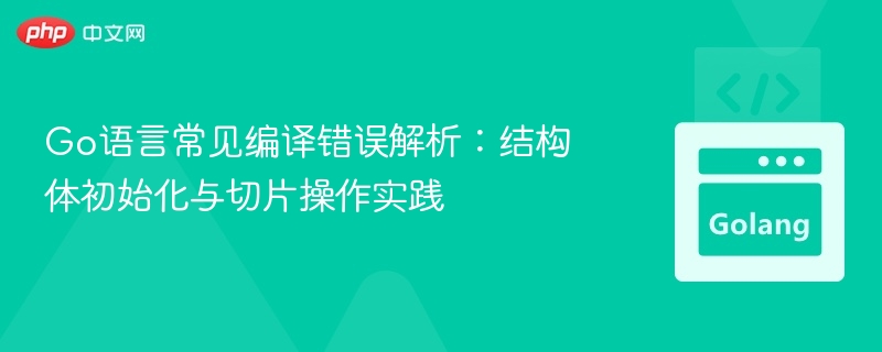 Go语言常见编译错误解析：结构体初始化与切片操作实践
