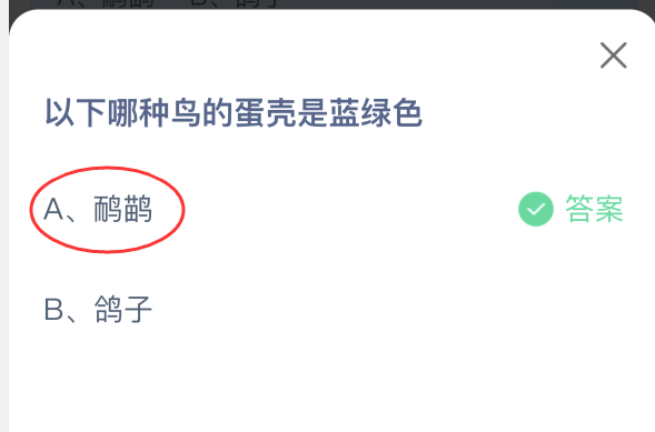 以下哪种鸟的蛋壳是蓝绿色