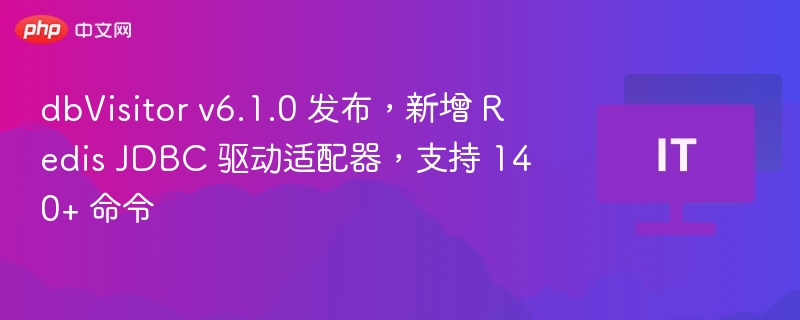 dbVisitorv6.1.0升级，新增RedisJDBC支持