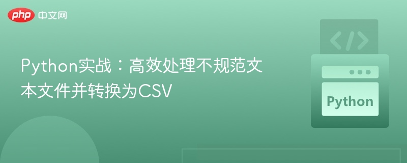 Python处理不规范文本转CSV技巧