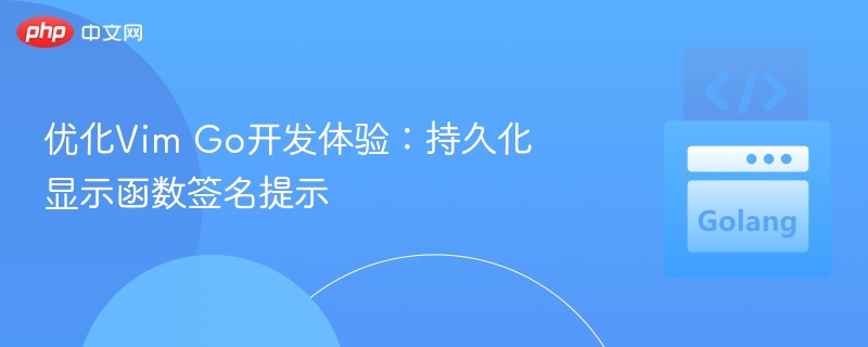 优化Vim Go开发体验：持久化显示函数签名提示