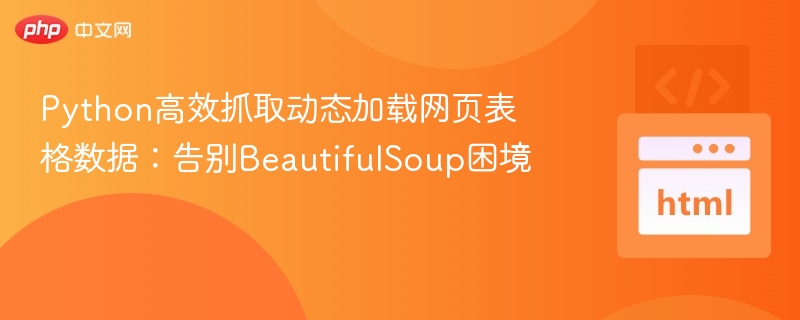 Python高效抓取动态加载网页表格数据:告别BeautifulSoup困境