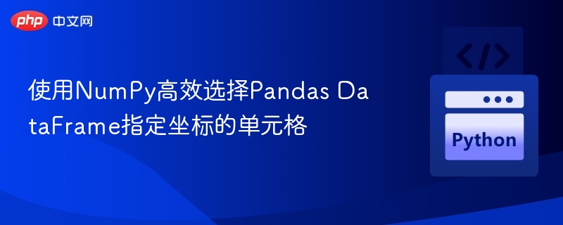 使用NumPy高效选择Pandas DataFrame指定坐标的单元格