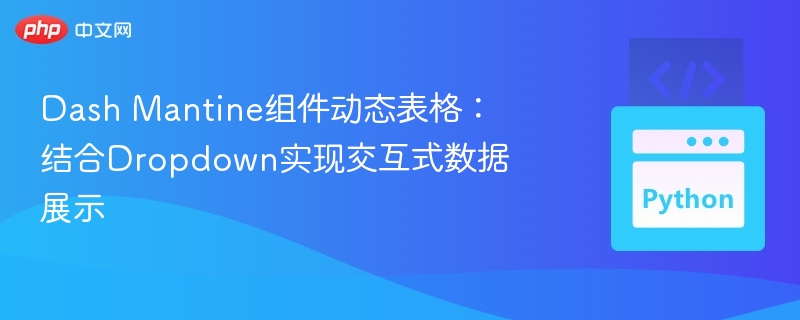Dash Mantine组件动态表格:结合Dropdown实现交互式数据展示