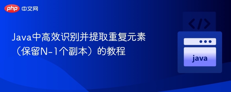 Java中高效识别并提取重复元素(保留N-1个副本)的教程