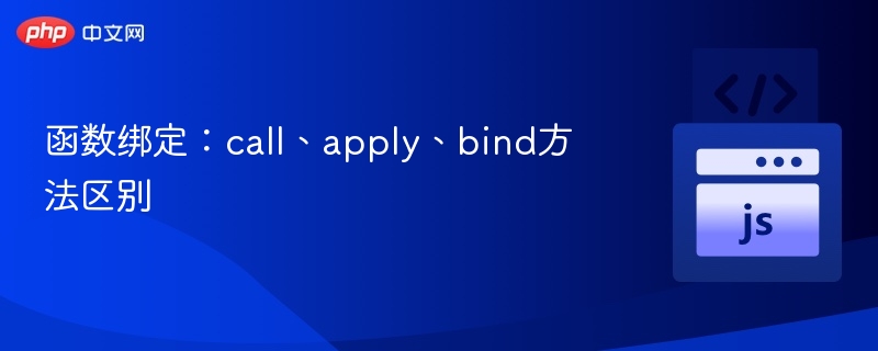 函数绑定：call、apply、bind方法区别