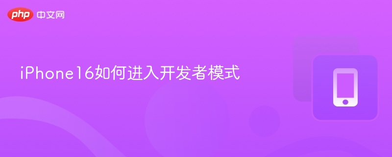 iPhone16开发者模式开启教程